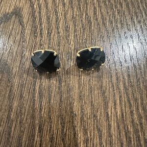 Stylish Black and Gold Stud Earrings